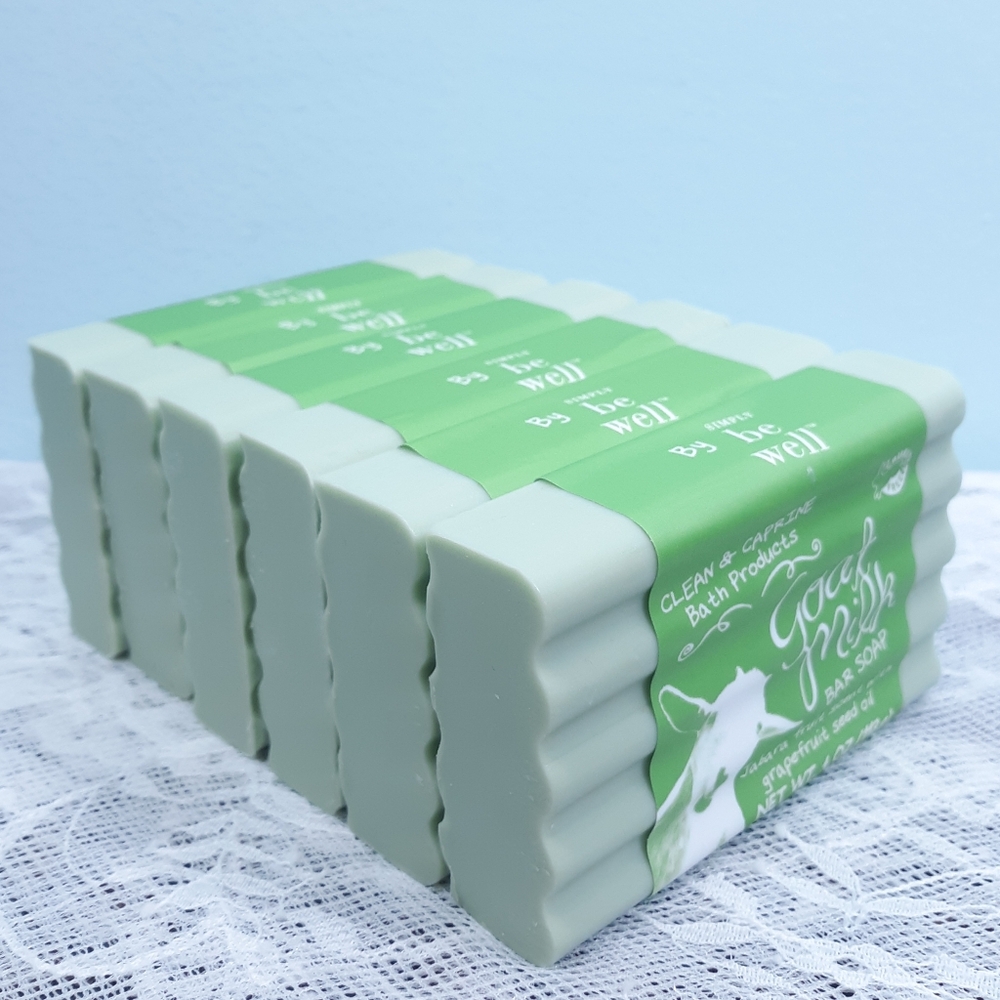 6 Goat Milk Bar Soap Clean Caprine Be Well Green Jabara Fruit Grapefruit Set - Picture 6 of 7